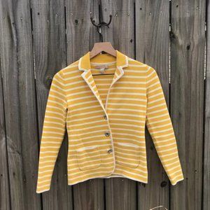Banana Republic - Yellow Striped Sweater Button Down Cardigan - XS
